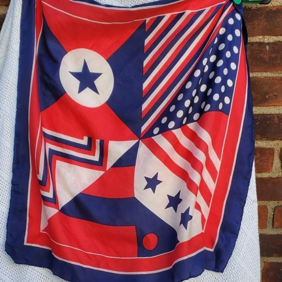 Vintage Stars and‎ Stripes Silk scarf - Picture 1 of 8